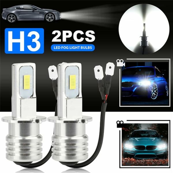 2 x H3 Super Bright 6000K LED Dimljus Glödlampor Kit