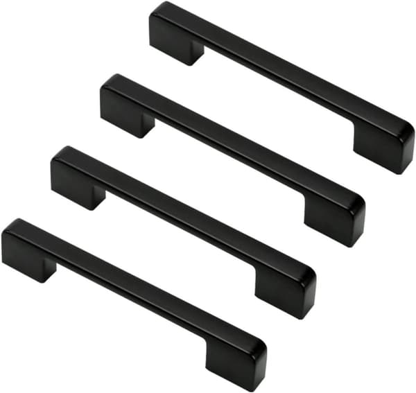 Møbelgreb, 12 stk. sort, 96 mm centerafstand, 10,5x1,2x2,2 cm, til køkkenskab