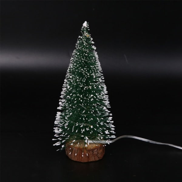 IC LED-lysende små juletræer Julegave Feriefest Hjem Trædekoration (10CM varm lampe)