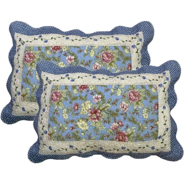 IC 2-delt Boho bomullsdynetrekk med blomsterprint, patchwork-design, standardstørrelse (516, 20\"x28\")