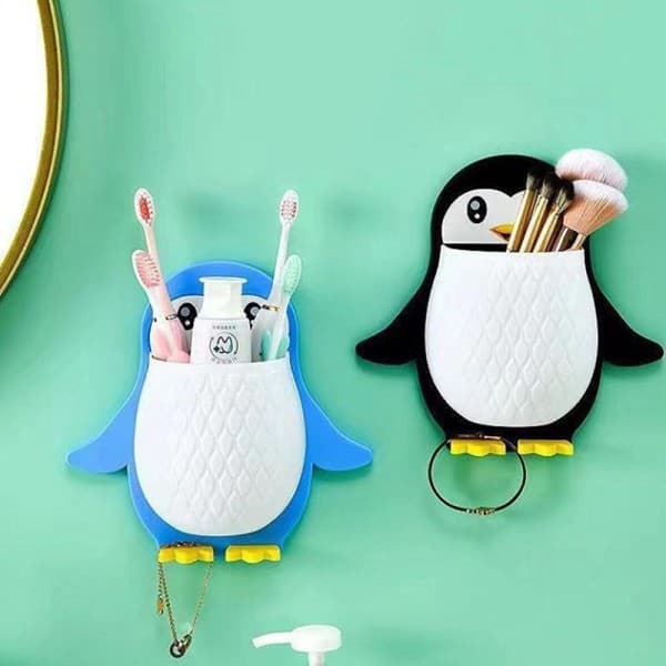 IC Penguin Opbevaringsstativ Makeup Opbevaringsboks Kollegieværelse Badeværelse Sort