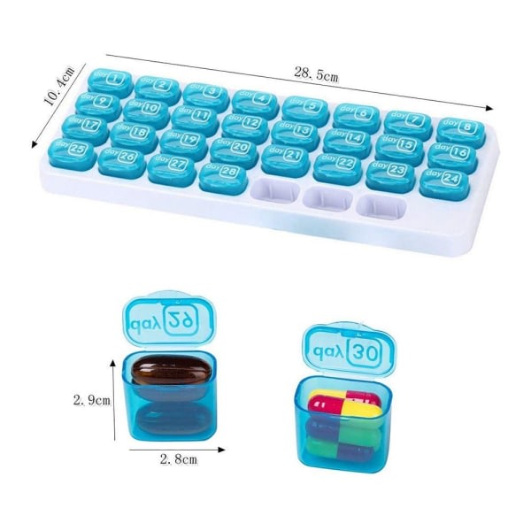 IC Pill Box 31 Days Portable Tablet Box ja Resemedicin Box
