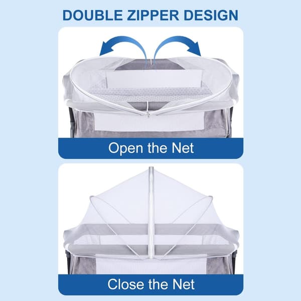 Mosquito Net - Protective - Net Cover - Cradle Accessory - Keeps - Insects/Cats - Two-Way Zipper - Comes - with - Storage Bag
