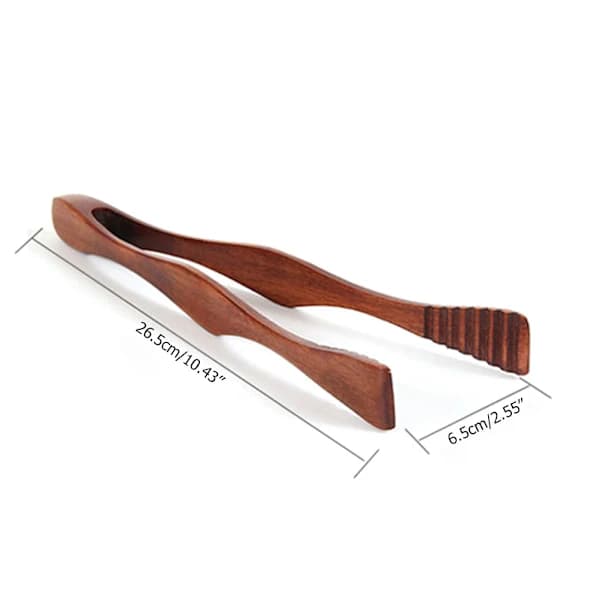 Tre matklype i tre for grillbrød, dessert, bakverk, kjøkkenbruk, brun 26,5 cm