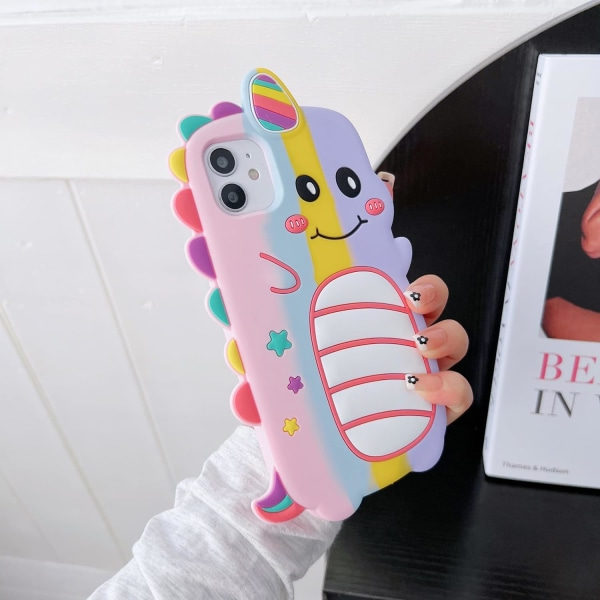 IC 3D Enhjørning etui til iPhone 12 Pro Max, iPhone 12 Pro Max Enhjørning-etui, 3D Sød Tegneserie Børn Piger Kvinder Enhjørning Form