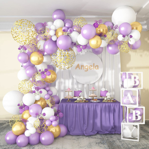 IC Lila ballonkranssats med 130 delar Pearl Purple Party