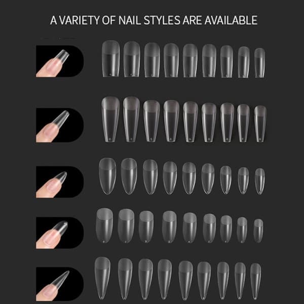IC 240st Gel X Nails Tip Press på Forlengelse Akryl Full Dekning 03