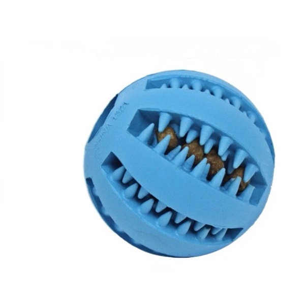 IC 2 st Gummi hundleksak läckande matboll, hundtuggleksak (mörkblå+röd, stor: diameter 7 cm)