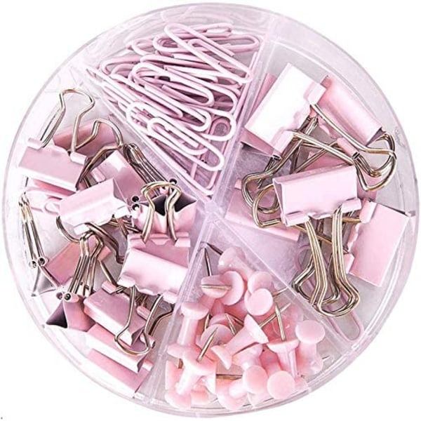 IG Gem og Papirklips Sæt og Holder, Skridsikker Pink