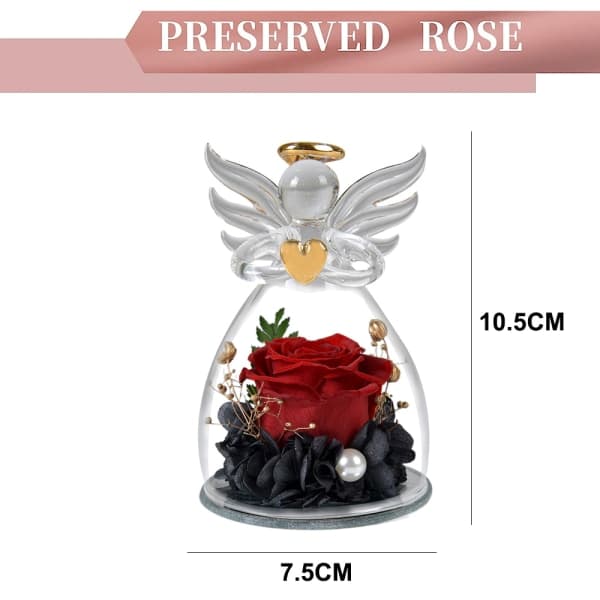 IC Angel Evig Blomst Rose Cover Feriegave Rosarød