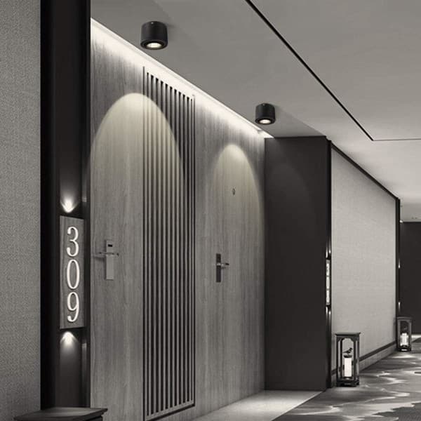 IC 15W sort loftslampe 1 LED spotlights Justerbar loft