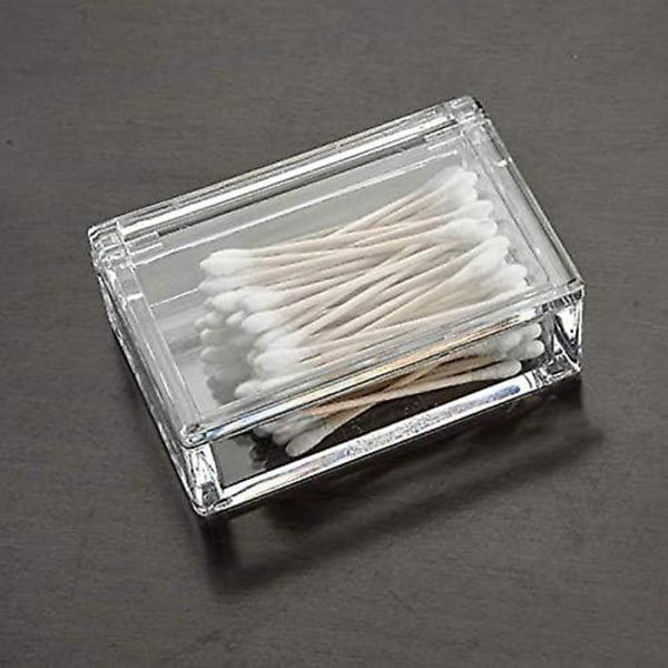 Klar akryl Q-tip-holder til badeværelse med vatpinddispenser