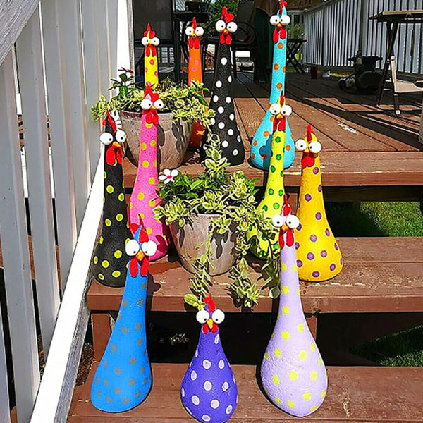 Harts Langnakkede Kylling Ornamenter for Hagebord Figurer C