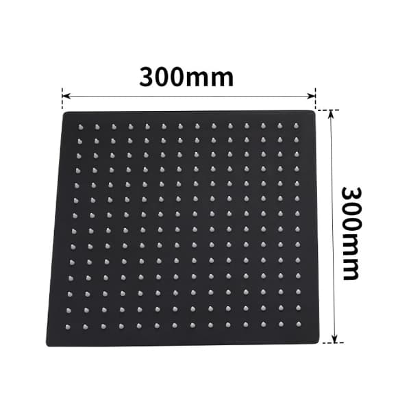 IC Kvadratisk Dusjhode 30*30cm Svart Dusjhode Rustfritt