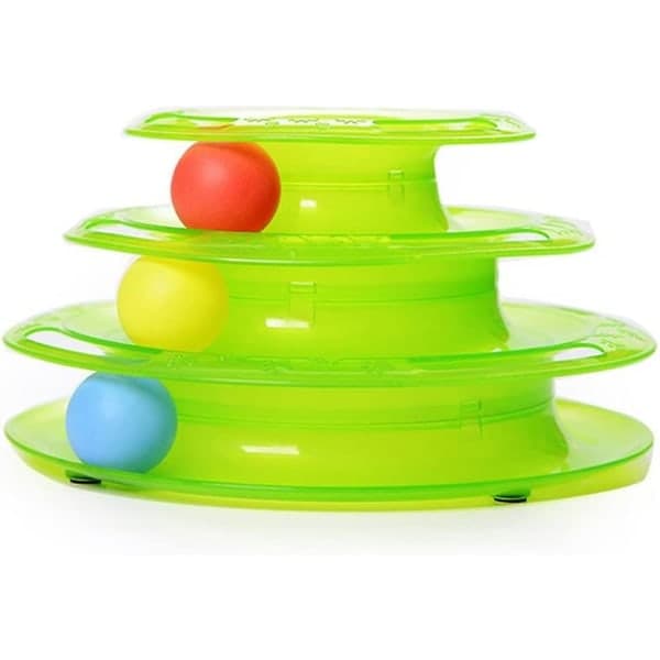 Trelags Kattelegetøj Pet Toy Intelligence Game Crazy Ball Board Kattelegetøj Gave (Grøn)