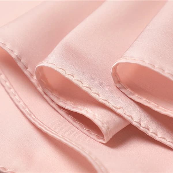Small Square Scarf with Shirt for Women, Simple Solid Color Female Imitation Professional Light Pink