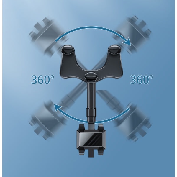 IC 360 Bakkespeil Telefonholder For Bilmontert Telefon Og Gps Holder Universal Roterende Justerbar Teleskopisk Biltelefon