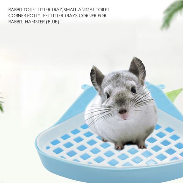Lite Dyre Toalett, Hjørne Toalettbrett for Hamster (Blå)