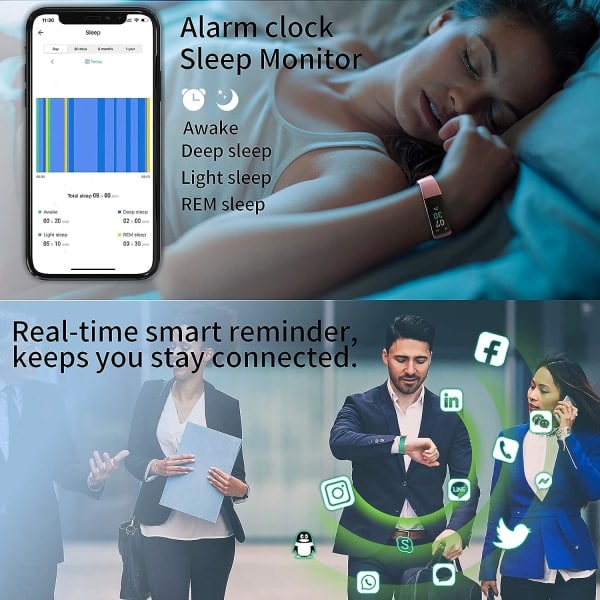 IC Fitness Tracker sykkeämittarilla, aktiivisuusranneke vedenkestävä integroitu GPS:llä, 16 urheilutilaa Terveys.