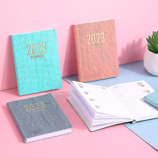 IC 2023 Daglig Planlægger Notesbog Bærbar A7 Lommekalender 60 ark/120 sider