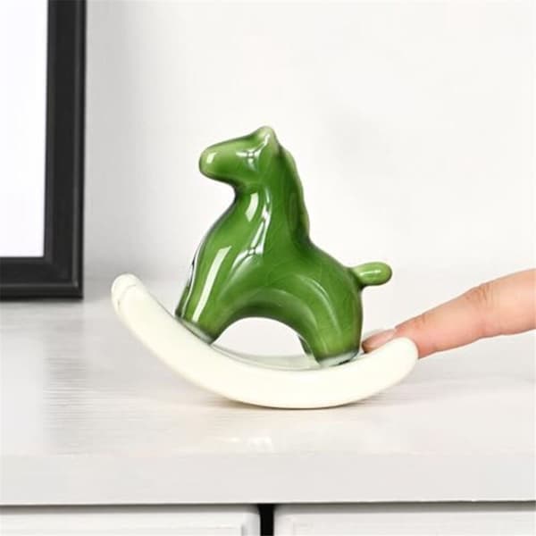 Keramisk Gung Häst Staty för Hem Modern Konst Skulptur, B