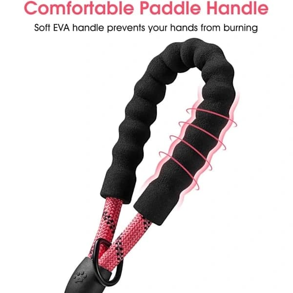 FT Strong Dog Leash with Comfortable Padded Handle and Highly Reflective Threads for Small, Medium, and Large Dogs (1.5 m, Pink)