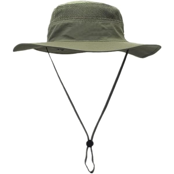 IC Solhat til Mænd Åndbar Solhat med Bred Skygge Solhat Vandring Camping Rejsefiskeri (Armygrøn)