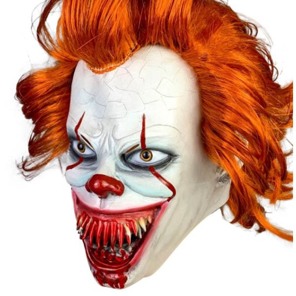IC Clown lysande mask skräckhuvudbonad cosplay halloween huvudbonad skräckmask