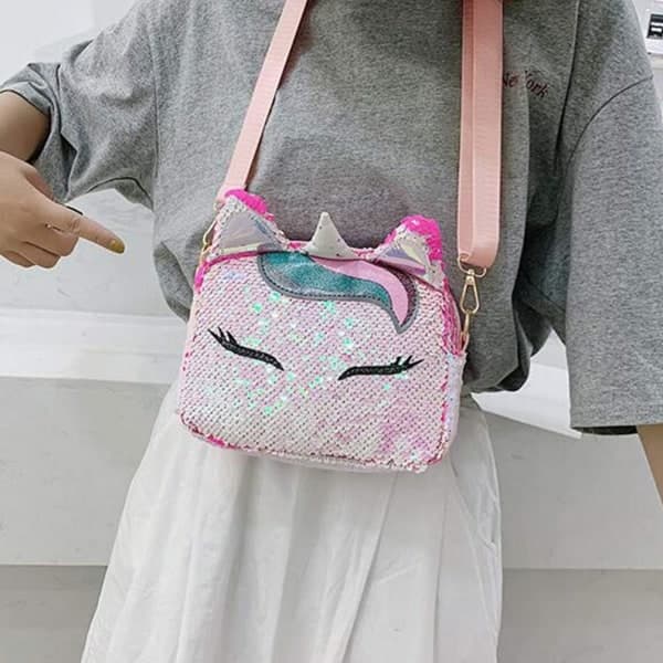 IC Crossbody-taske Enhjørning Paljetter Mini Håndtasker Flippy Glitter