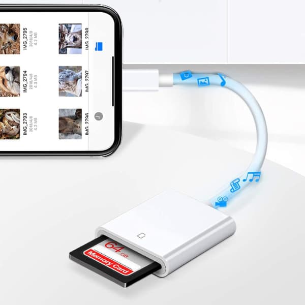 Apple Lightning til SD-kort kamera læser adapter til iPhone iPad