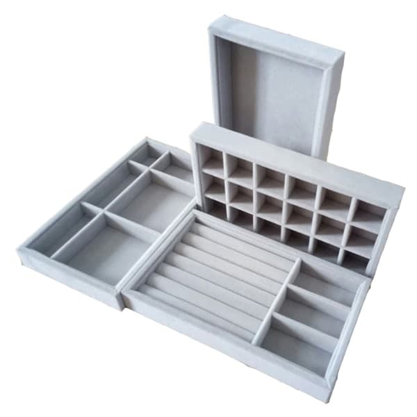 IC Smykkeskrin Organizer, Stabelbare Smykker Tilbehør Sett med 4 Skuffer Organizer Ørepynt Ring Display Organizer