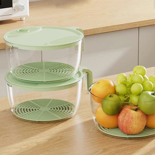 Rice Rinser Strainer Bowl for Cleaning Fruits and Vegetables - Durable Plastic, Large Capacity, Easy Use and Drainage