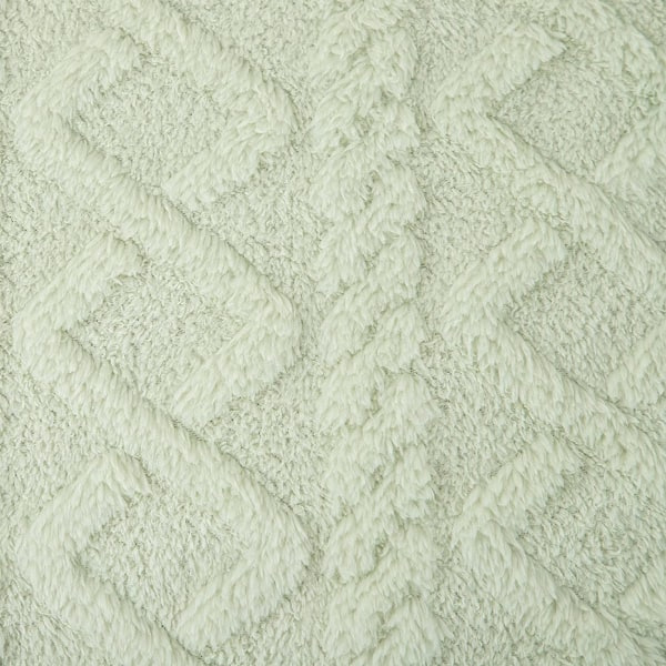 IC 18x18 tums set med 2 delar mjuk fluffig kort fleeceullkudde Bean green
