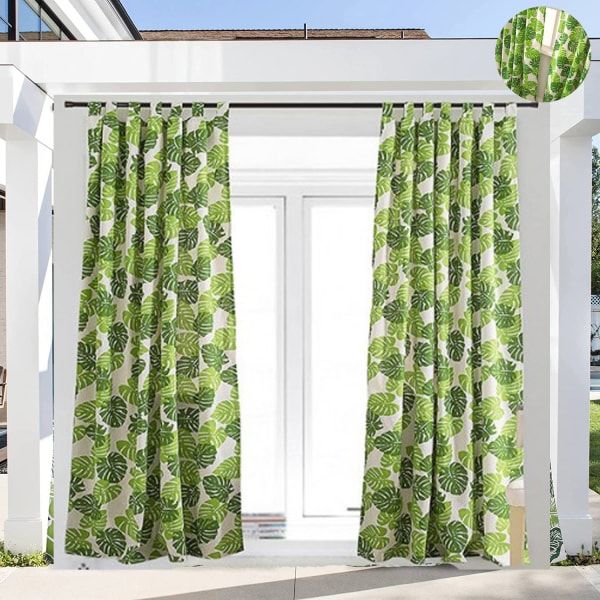IC Utomhus Vanntett Gardiner Øyekrok Gardin 1,4*2m cm For Veranda,