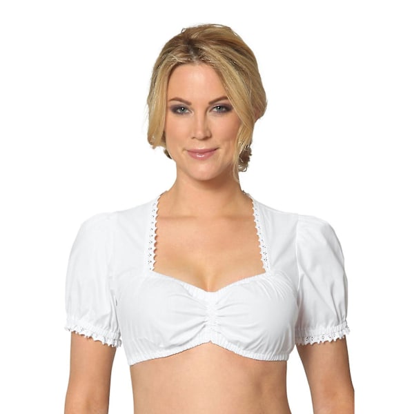 Elegant sort blondebluse Dirndl til Oktoberfest - Dame S perlehvid