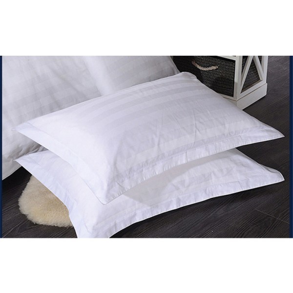 IC 1st 100% Bomull Vit Stripe Case Hem Sovrum Hotell Säng B