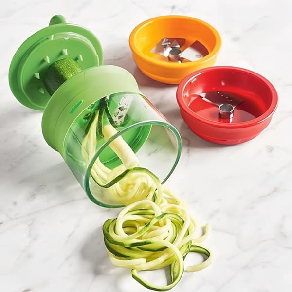 4-i-1 Grøntsagsspiralizer, Nudelfremstiller til Squash, Gulerødder, Agurker og Kartofler