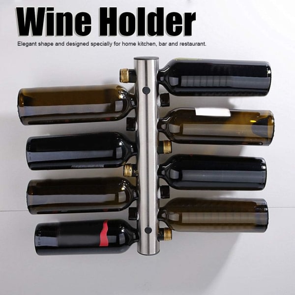 Vinflaskvägghållare i exklusivt utseende, väggmonterad vinhylla plats för 8 flaskor