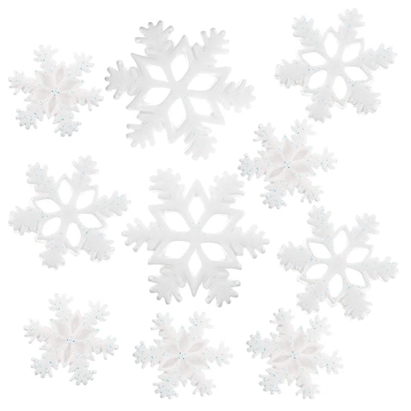 IC 60 st Resin Snowflake DIY-tilbehør, tre farger i én størrelse