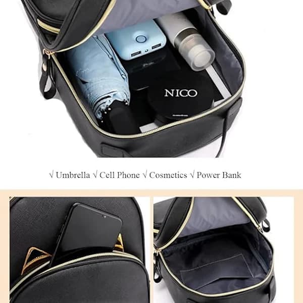 Cartoon Cat Mini Cute Backpack Handbag for Women Leisure Small Backpack Daypack PU Leather Shoulder Bag