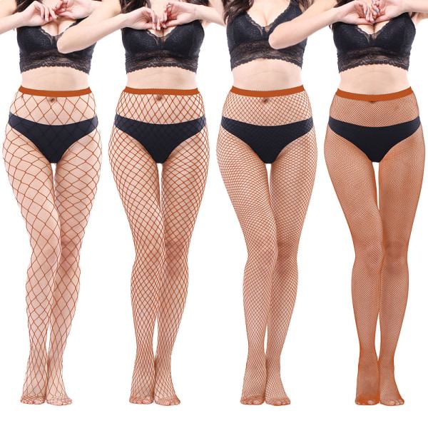 4-pack Hög midja nätstrumpbyxor Strumpor Dam, hög midja Karamellfärg
