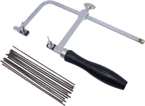 Såg, handsåg, metallsågbåge, smyckessåg med justerbar ram, 144 blad