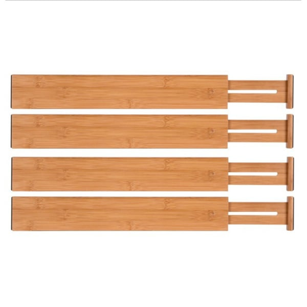 IC-set med 4 bambu-lådavdelare, justerbar organizer, utbyggbar organisation för kök, kontor, sovrum, byrå och badrum