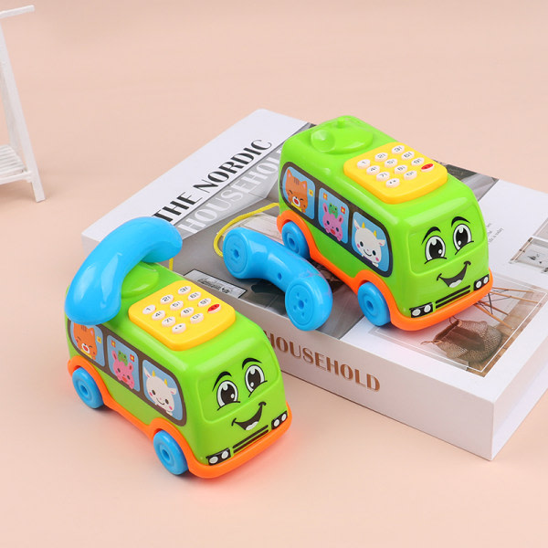 IC Baby Musikk Tecknad Buss Telefon Pedagogisk utviklingsbarn Ramdon Color one size