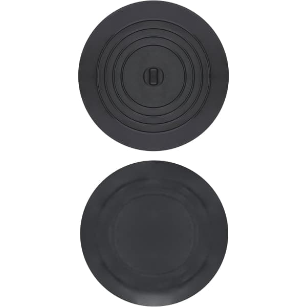 Set med 2 silikonavtappningsplugger, diskbänksproppar, badkarspropp, 15 cm, for diskbänk, badkar, svart