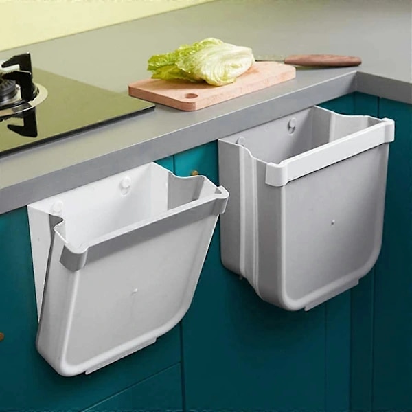 Foldable Kitchen Waste Bin Door Kitchen Wall Mounted Trash Can Kitchen Basket for Car Home Office, Only One