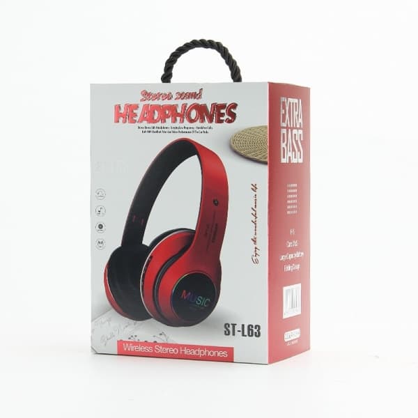 IC Vikbare trådløse Bluetooth 5.0 hodetelefoner Headset Rød