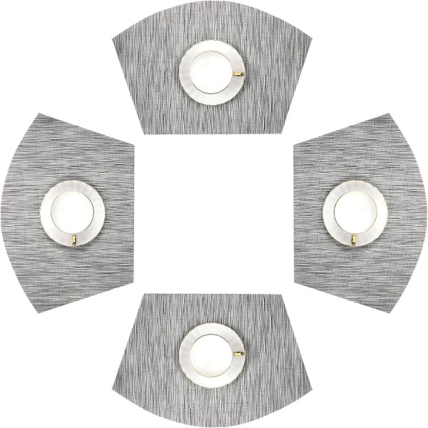 IC Runda bordsunderlägg Set med 4 kilunderlägg Värmebeständiga runda bordsunderlägg Torka av
