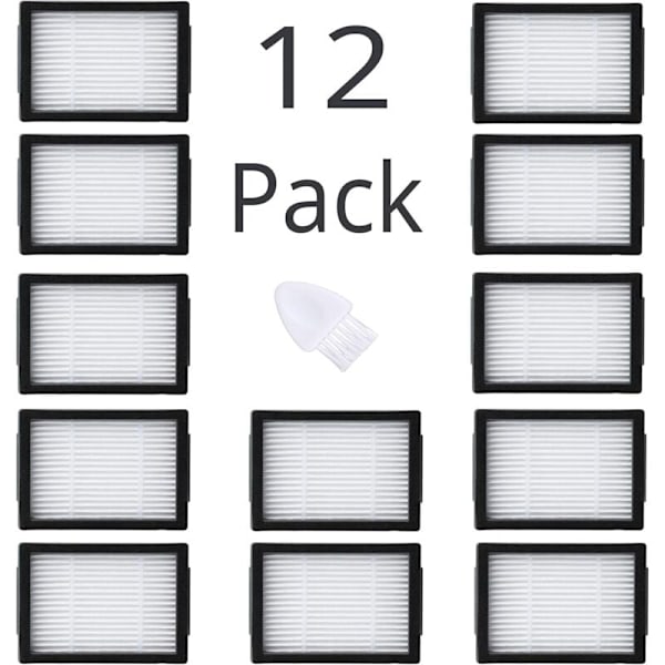 12-pakning erstatningsfiltre for iRobot Roomba i & e i1 i3 i4 i6 i7 i8 e5 e6+ J7 (Ikke for J7+) Støvsuger reservedeler tilbehør