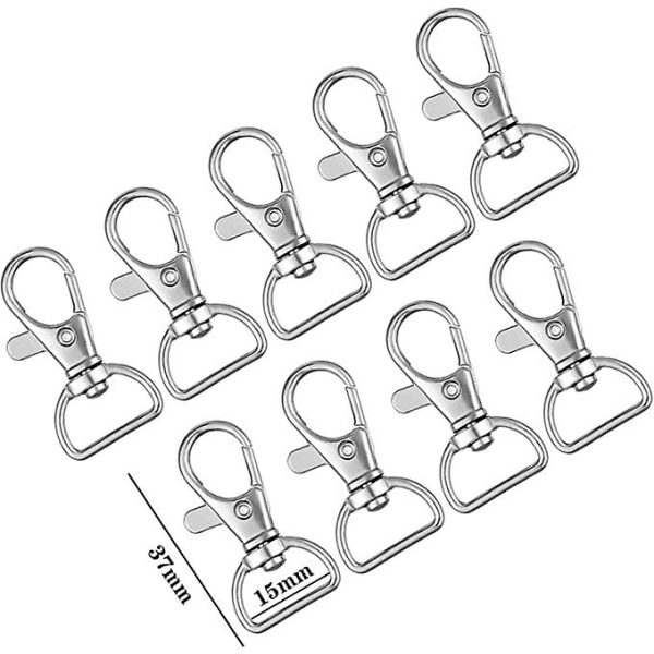 Svängbara nyckelringar Spännen, D-ringklämma Nyckelring Lanyard Swivel Snap Hooks Spännen, Hummerklospännen IC